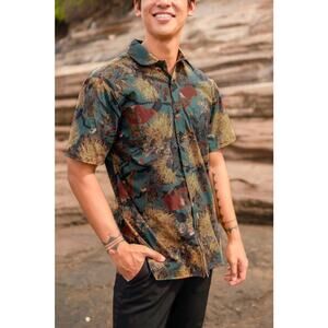 DAVID SHEPARD men’s XL Hawaiian Aloha shirt HAWAII KANIAKAPUPU LEHUA MAMO GREEN